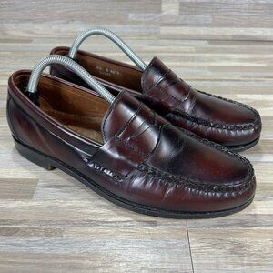 Allen Edmonds Walden Men’s Size 9.5 D Burgundy Leather Penny Loafer Shoes 42477